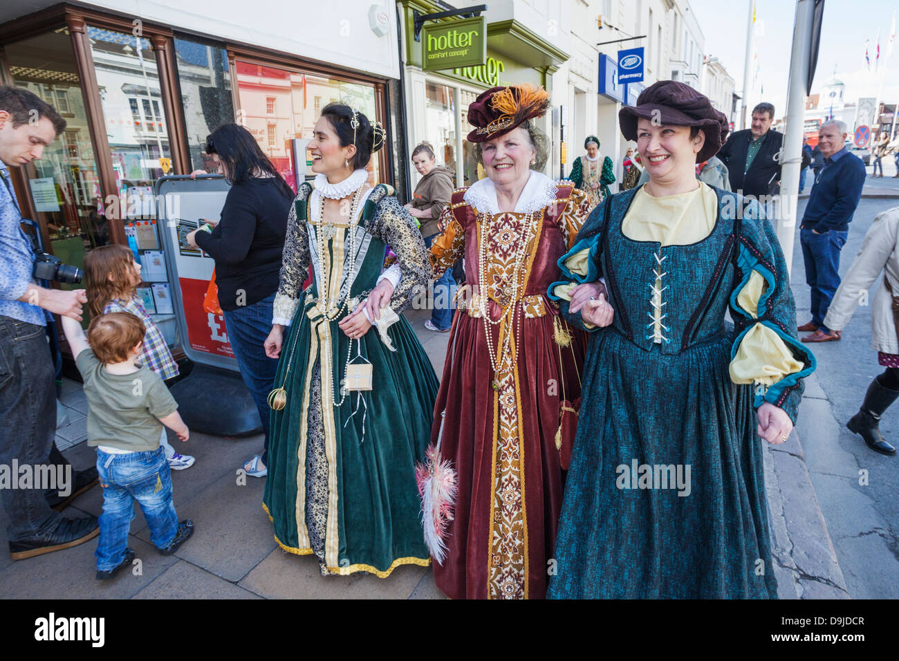 Damen Kostüm Tudor England, Warwickshire, Stratford Stockfoto