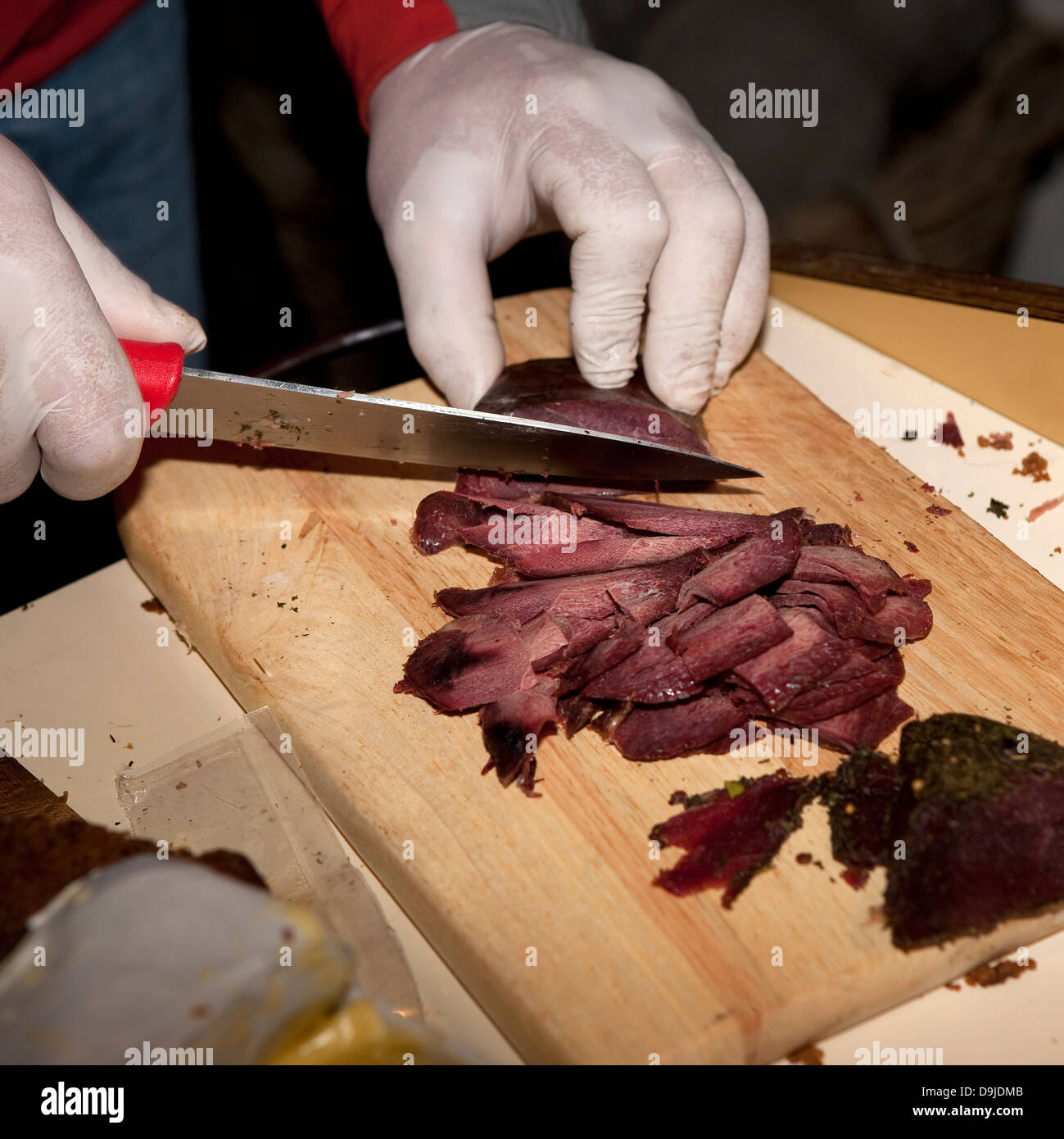 Slicing gebeizt Graugans, Island Stockfoto