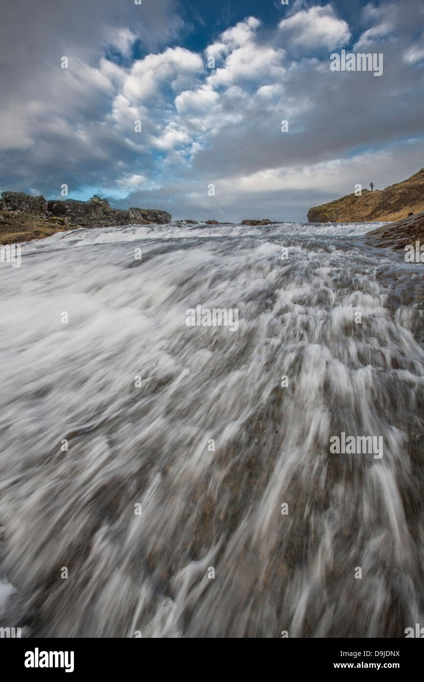 Hundafoss (Hund Wasserfälle), Island. Stockfoto