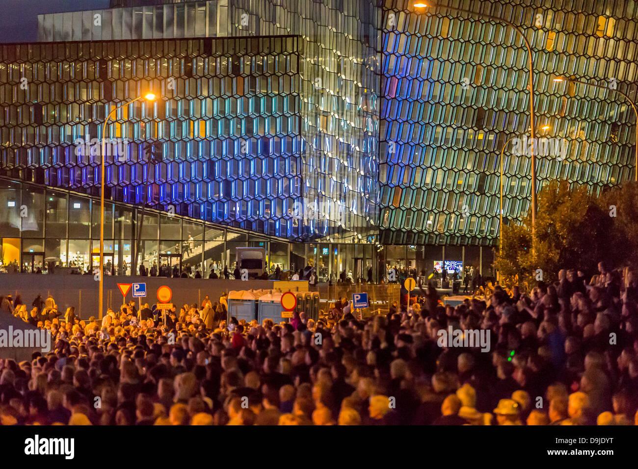 Konzert im Freien während des Kulturfestivals (Menningarnott) in Reykjavik, Island Stockfoto