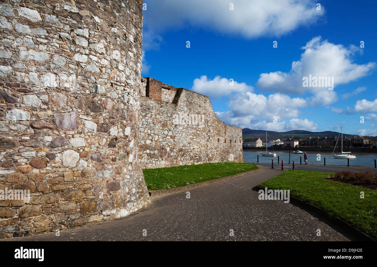 König Johann Burgmauern, anglo-normannischen Festung gegründet im Jahre 1185, Dungarvan, County Waterford, Irland Stockfoto