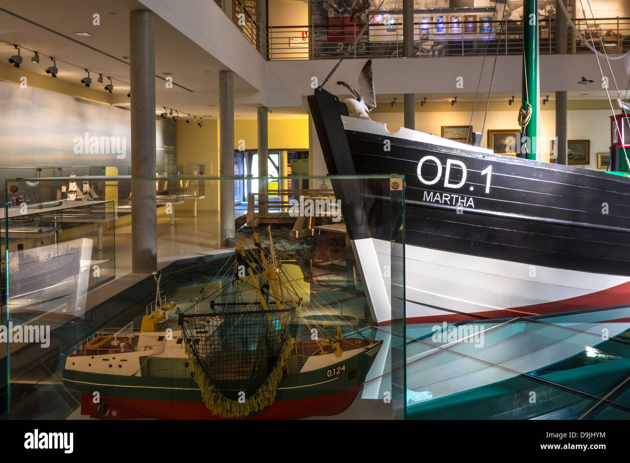 Fischerboot bei Navigo, National Fischerei Museum in Oostduinkerke Koksijde / Coxyde, West-Flandern, Belgien Stockfoto