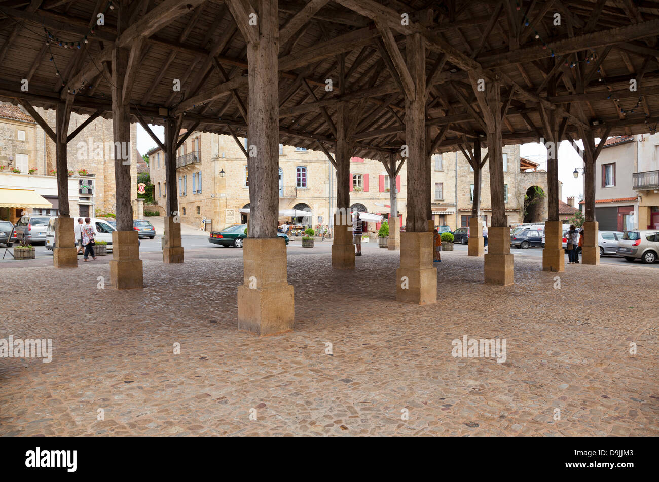 Markthalle, Platz d ' Armes, Belves, Dordogne, Frankreich Stockfoto