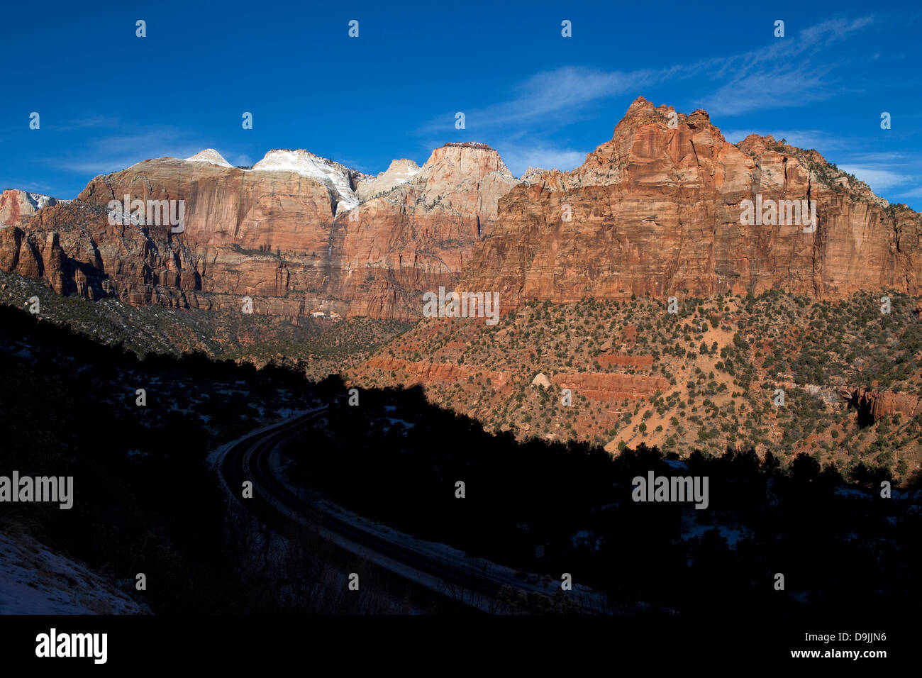 Großen Felsformationen, Zion Nationalpark, Utah, Vereinigte Staaten von Amerika Stockfoto