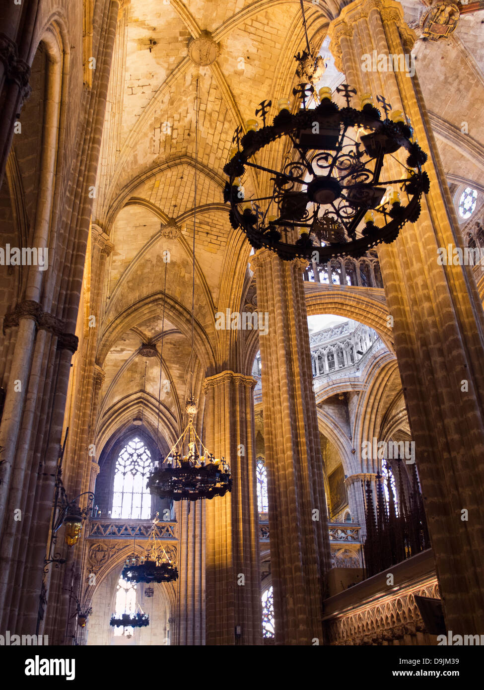 Innere der Santa Eulalia Kathedrale im gotischen Viertel von Barcelona, Spanien 1 Stockfoto