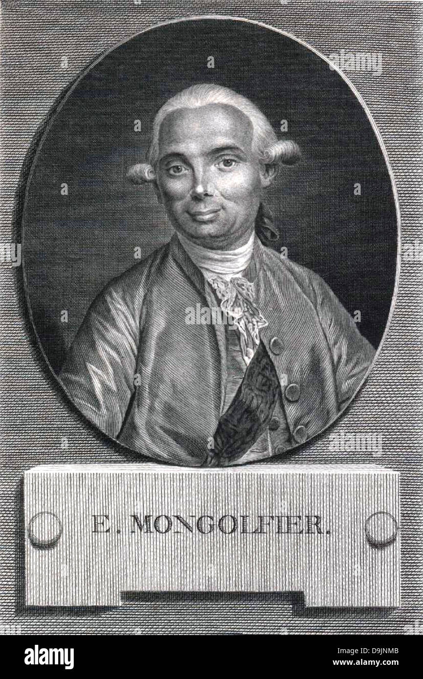 JACQUES ETIENNE MONTGOLFIER (1745-1799), einer der zwei französische Brüder, die bemannten Heißluftballon erfunden Stockfoto