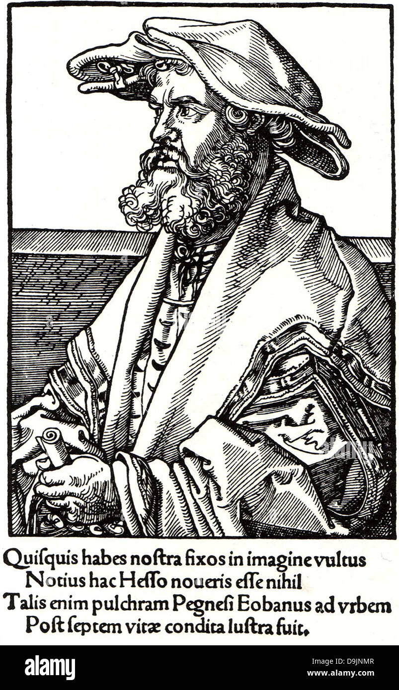 EOBANUS HESSUS (1488-1540), deutscher Dichter, in lateinischer Sprache schrieb Stockfoto