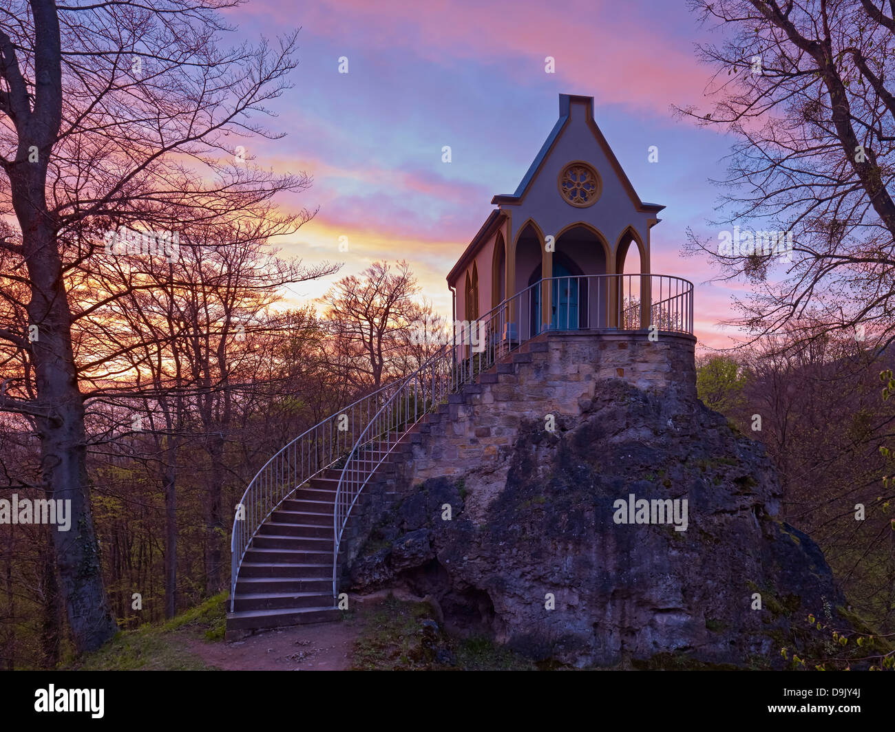 Ritter-Kapelle im Park, Altenstein Burg in der Nähe von Bad Liebenstein, Wartburg District, Thüringen, Deutschland Stockfoto