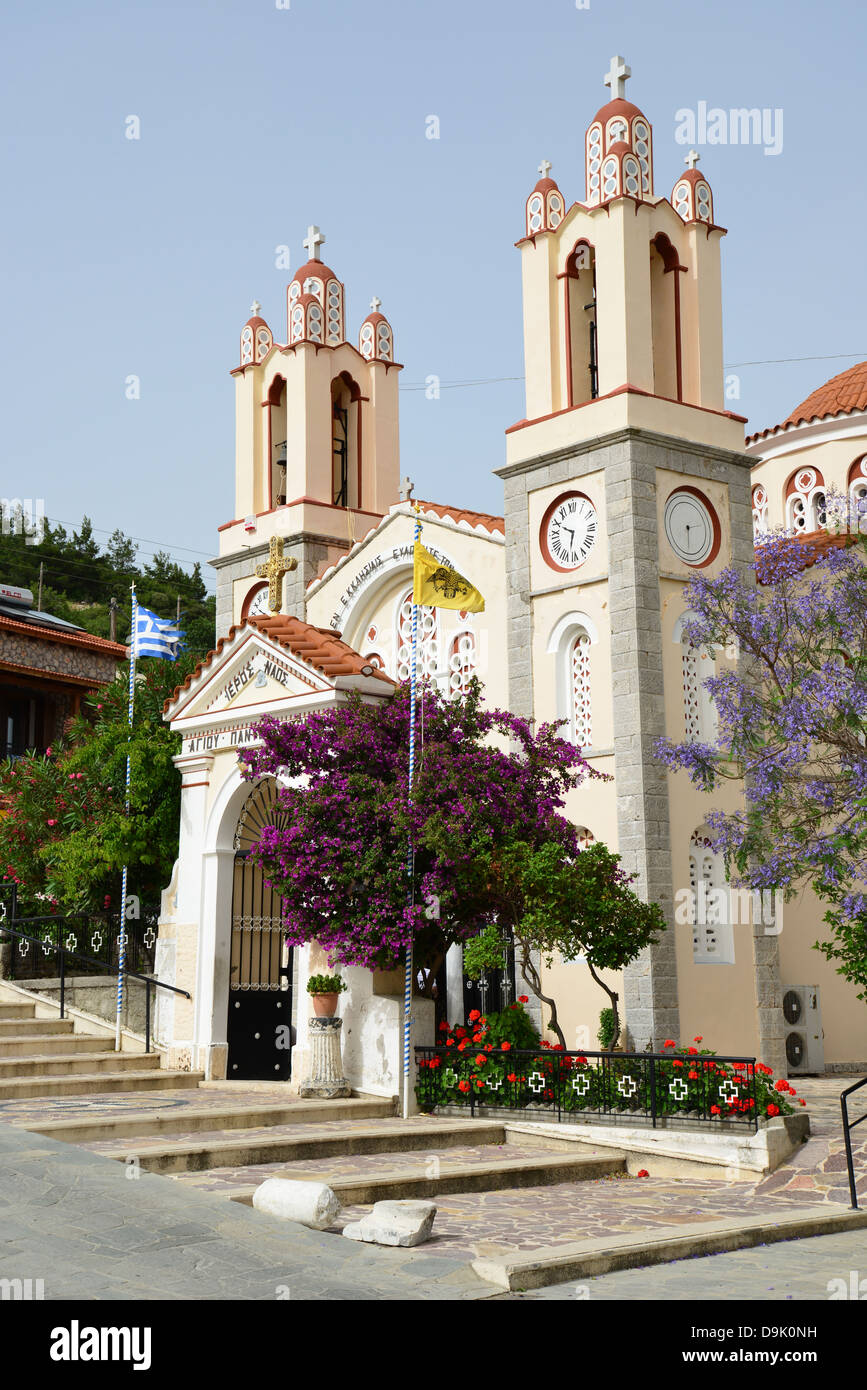 19. Jahrhundert Kirche von Agios Panteleimonas, Siana, Rhodos (Rodos), die Dodekanes, South Aegean Region, Griechenland Stockfoto