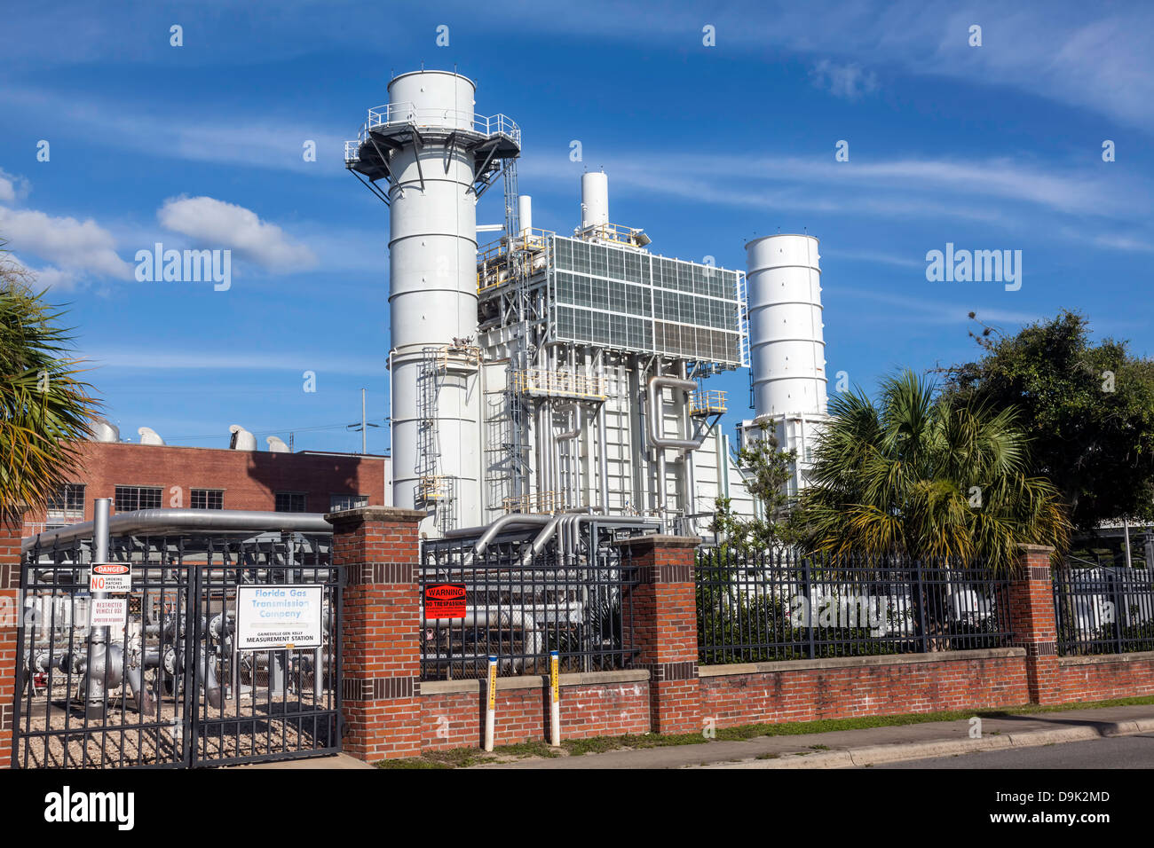 Street View von der GRU John R. Kelly Plant Anlagen zur Stromerzeugung in SE Gainesville. Stockfoto