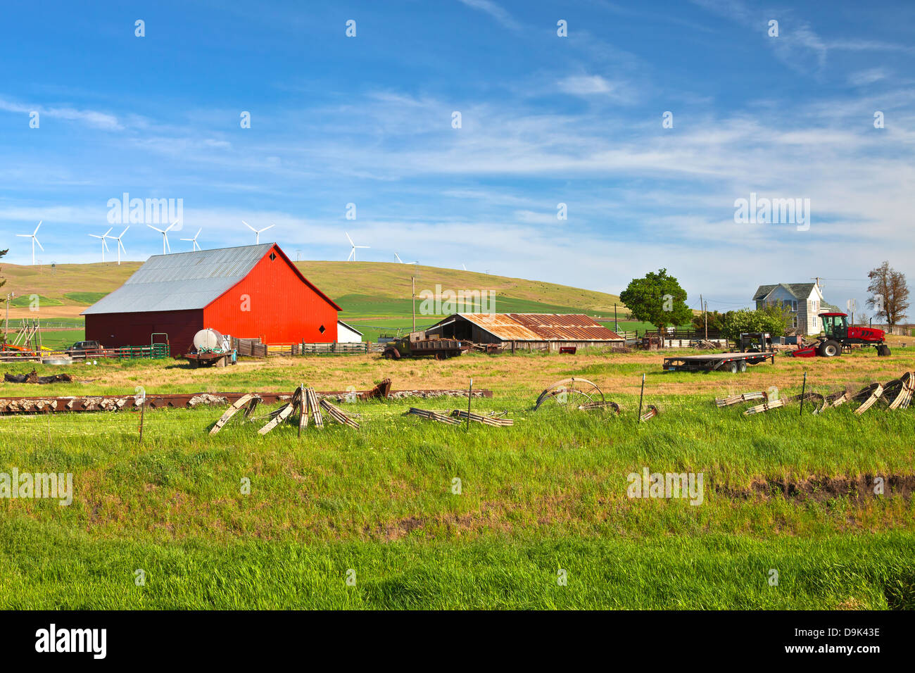 Dem Land-Bauernhof im ländlichen US-Bundesstaat Washington. Stockfoto