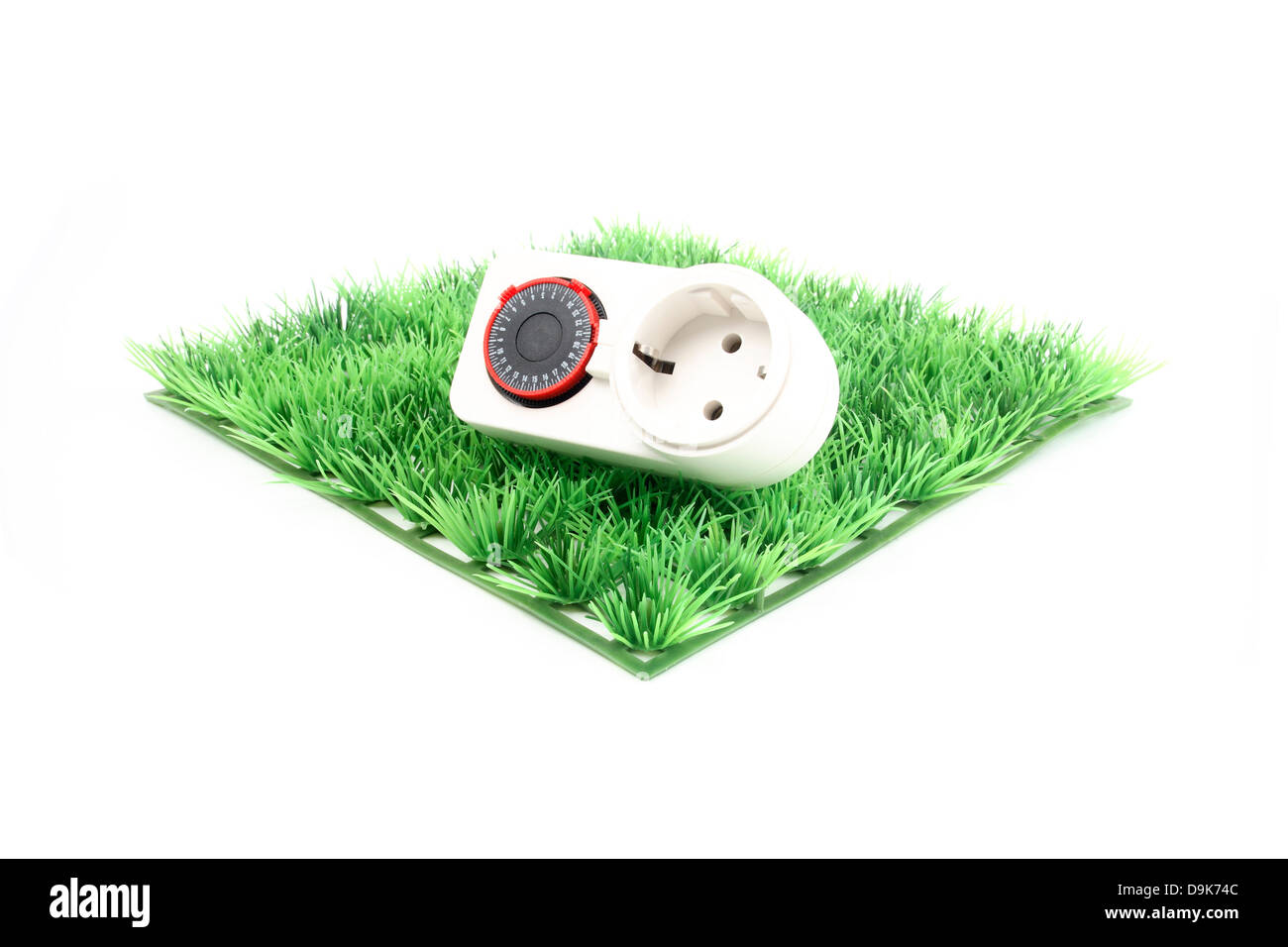Zeitschaltuhr auf Rasen Stockfoto