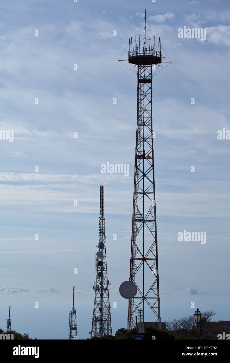 Telekommunikation-Mast in der Stadt von Erice, Sizilien. Stockfoto
