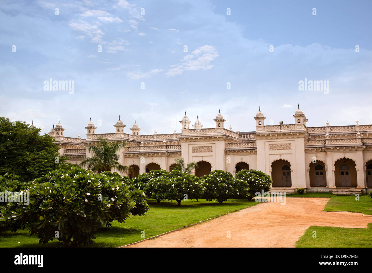Fassade des Chowmahalla Palastes, Hyderabad, Andhra Pradesh, Indien Stockfoto