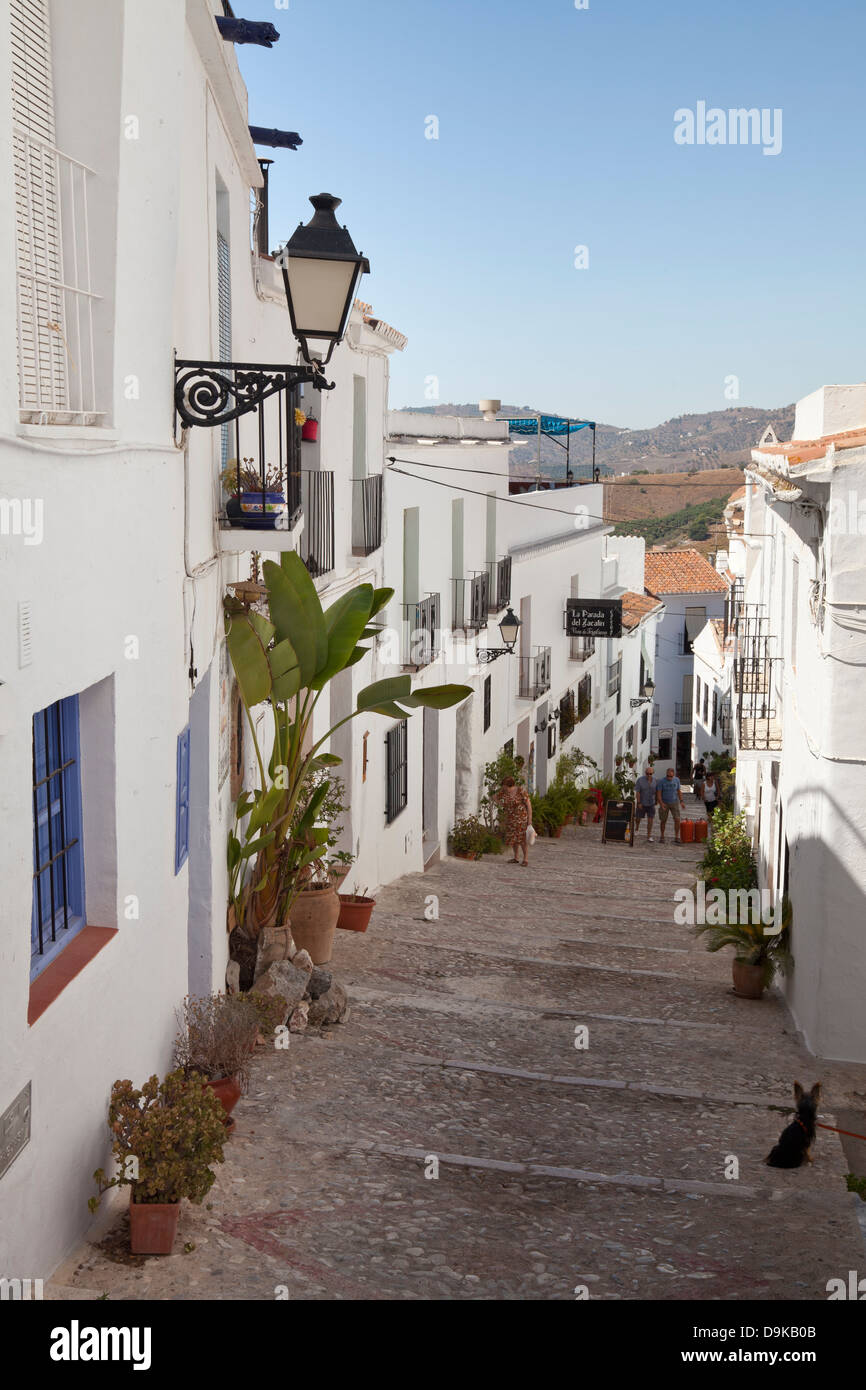 Weiße Häuser in Frigiliana, Nerja, Costa Del Sol, Andalusien, Spanien ...