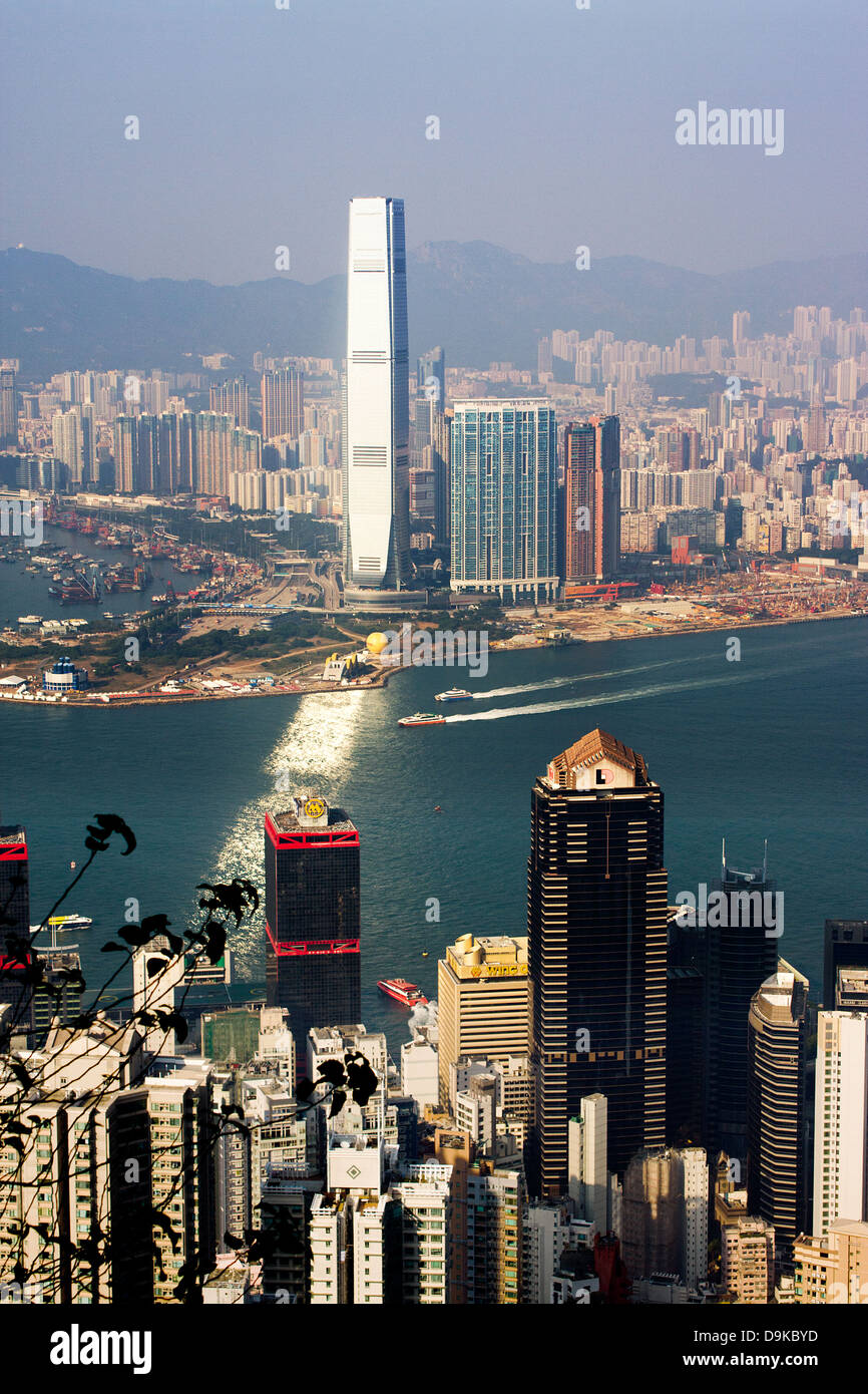 Hong Kong Hafen Blick auf Kowloon Stockfoto