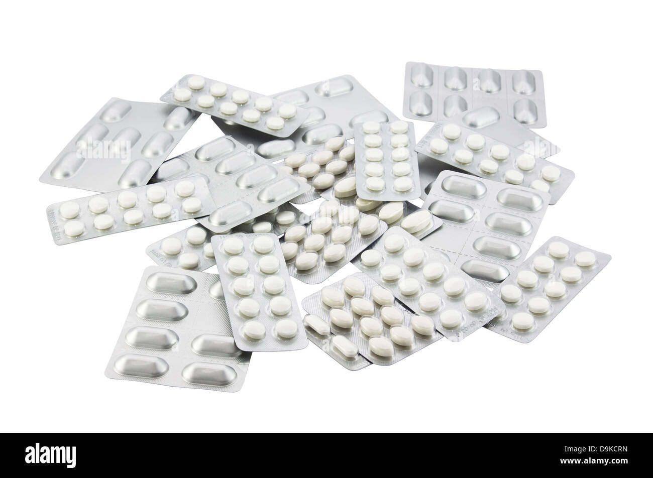 Pillen mit Beschneidungspfad Stockfoto