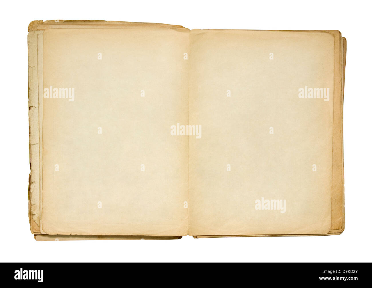 Offene alte leeres Buch mit Beschneidungspfad Stockfoto