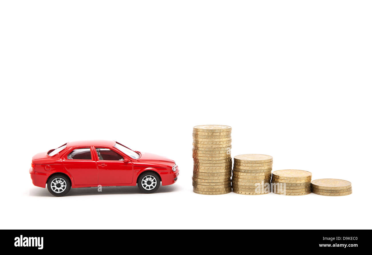 Geld sparen für ein Auto Stockfoto
