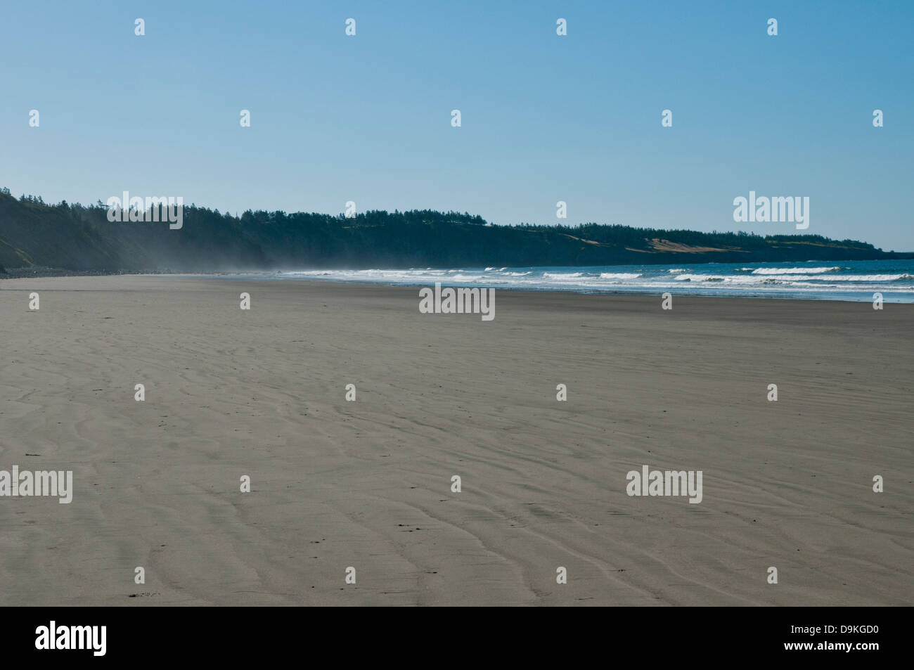 Staubteufel langsam Form an einem weitläufigen Strand Nova Scotia Stockfoto