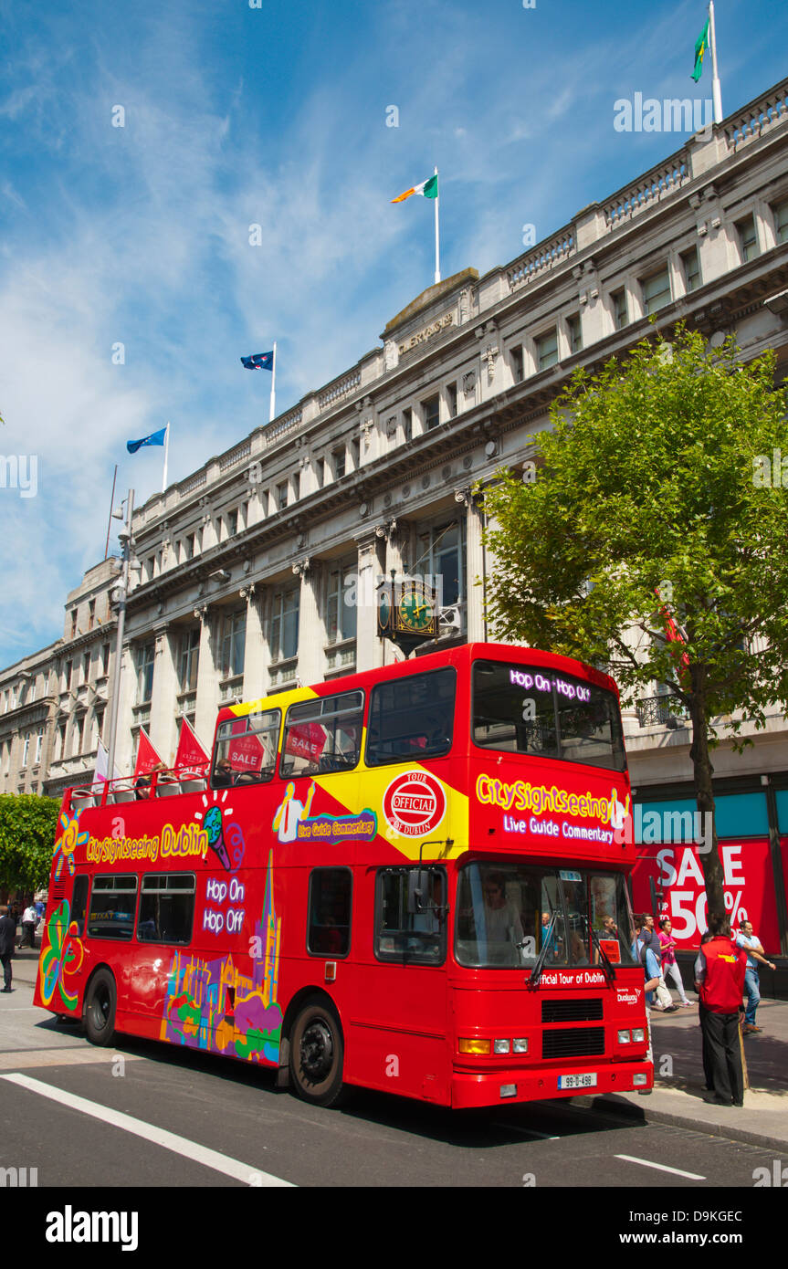 Sightseeing Tour Touristenbus O' Connell Street Dublin Irland Mitteleuropa Stockfoto