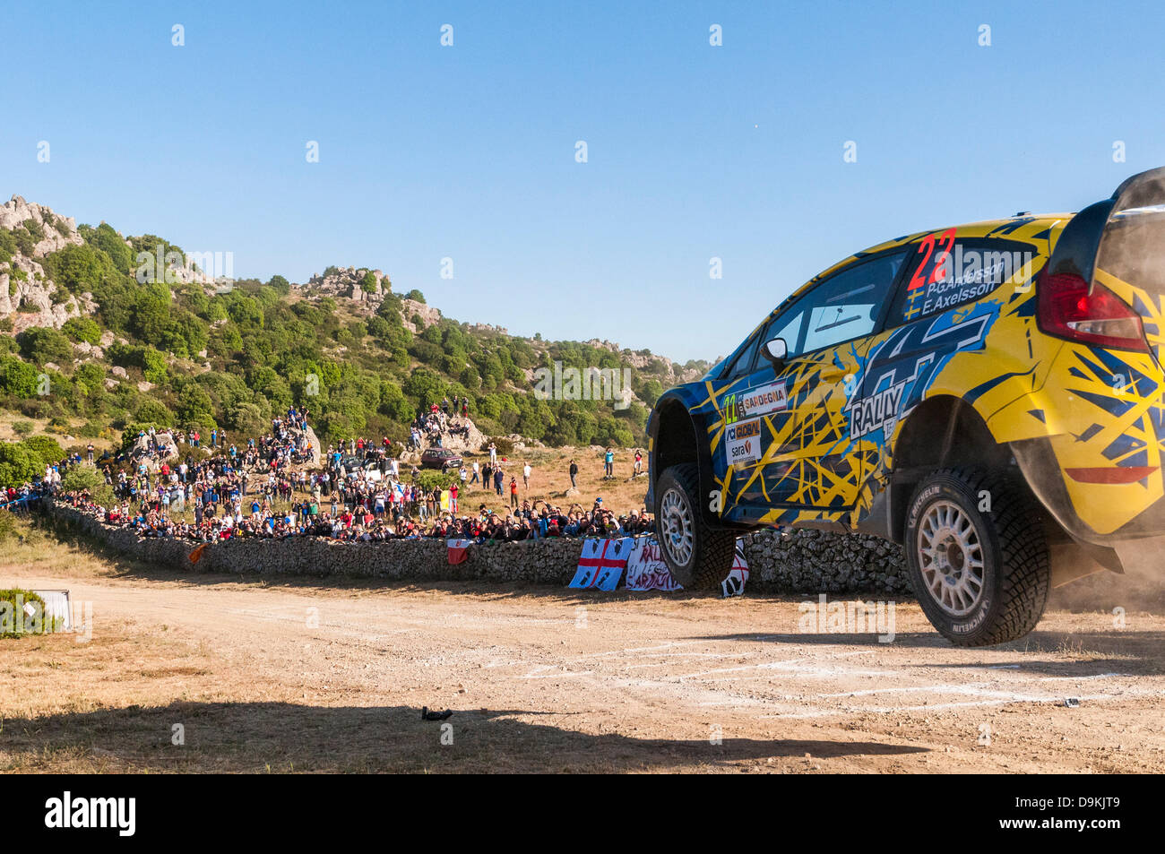 Olbia, Italien 21. Juni 2013. Rally Italia Sardegna 2013, italienische Etappe der Rallye-Weltmeisterschaft teil. Tag2. Special Stage 1 "Monte Lerno". Das berühmte "Micky Jump". Ford Fiesta RS WRC. Andersson/Axelsson. Bildnachweis: Aktion Plus Sport/Alamy Live-Nachrichten Stockfoto