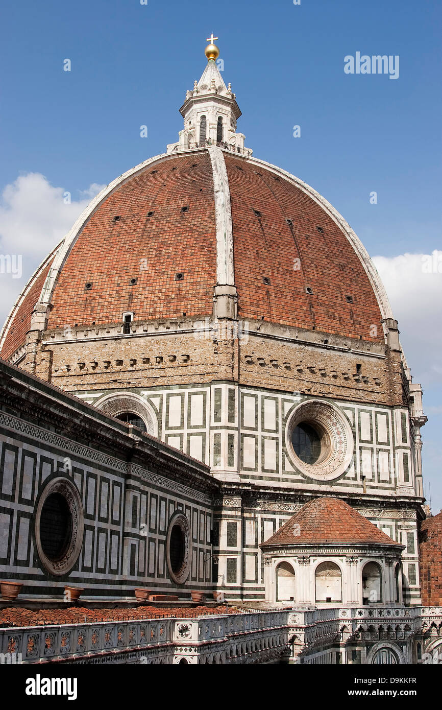 Filippo Brunelleschis Kuppel für die Basilika di Santa Maria del Fiore, Florenz, Italien. Stockfoto