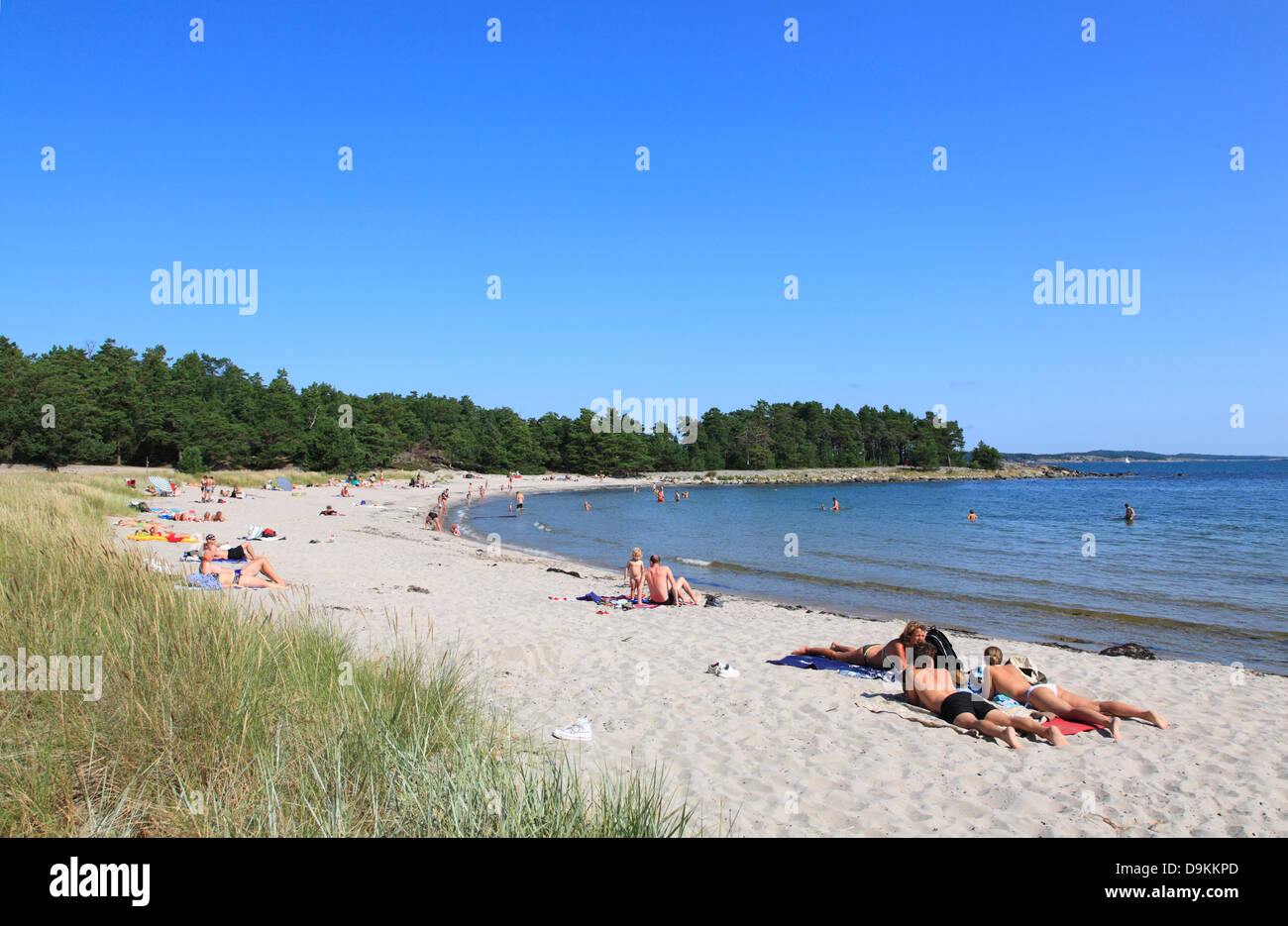 Storsand Strand, Nattaroe Insel, Stockholmer Schären, Ostsee, Schweden, Skandinavien Stockfoto