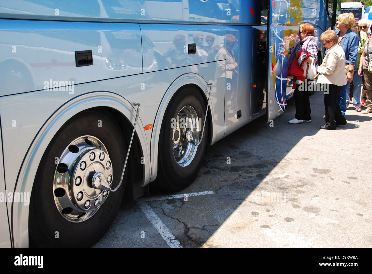 Bus-Räder mit Central Tire Inflation System Stockfoto