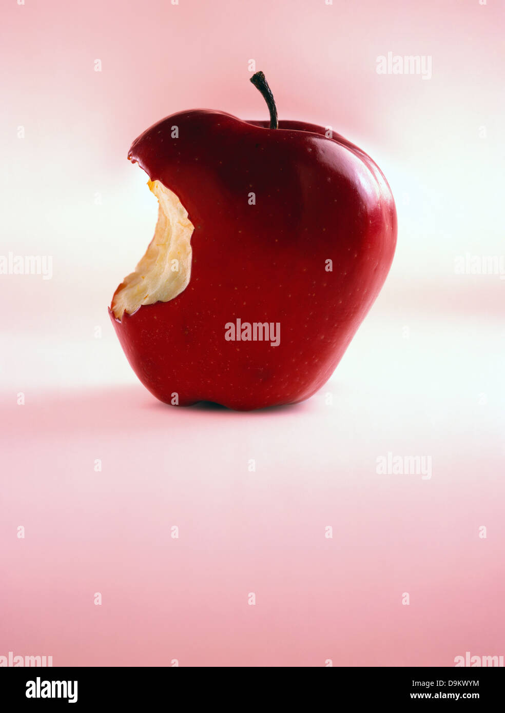 Angebissene Apfel Stockfoto