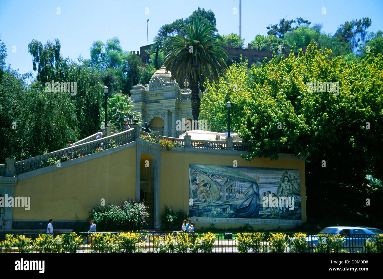 Santiago Chile geflieste Wandgemälde der Nobelpreis Dichter Gabriela Mistral Stockfoto