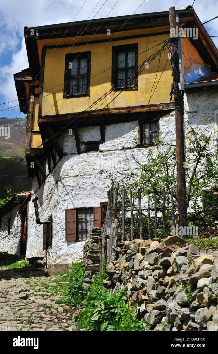 Traditionelles Haus, Dorf Maloviste, Mazedonien Stockfoto