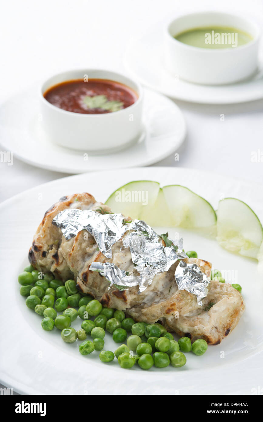Lauki Ke Mulayam Kebab in einem Teller gedient Stockfoto