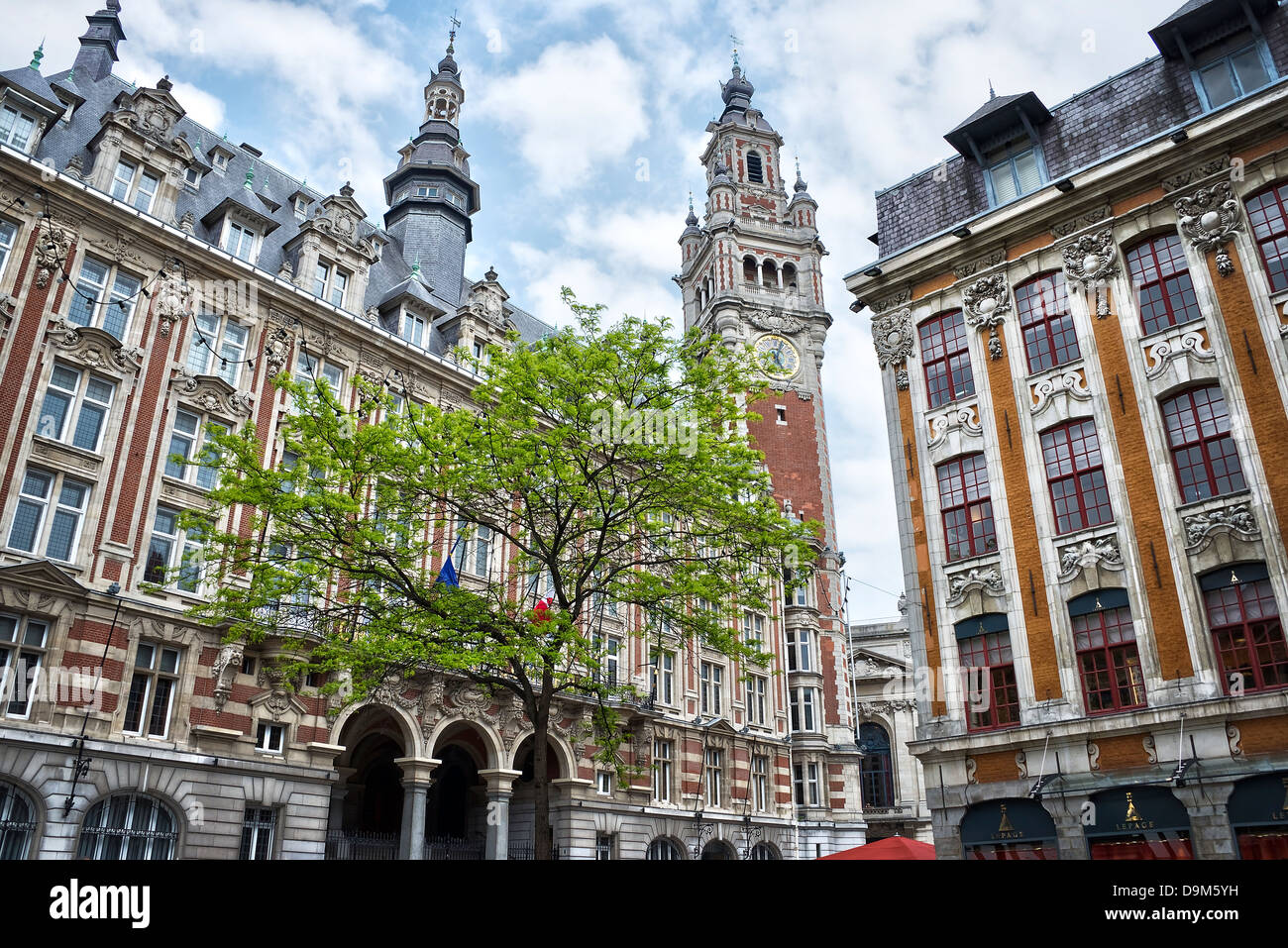 Der Glockenturm von der Handelskammer - Lille, Nordfrankreich Stockfoto