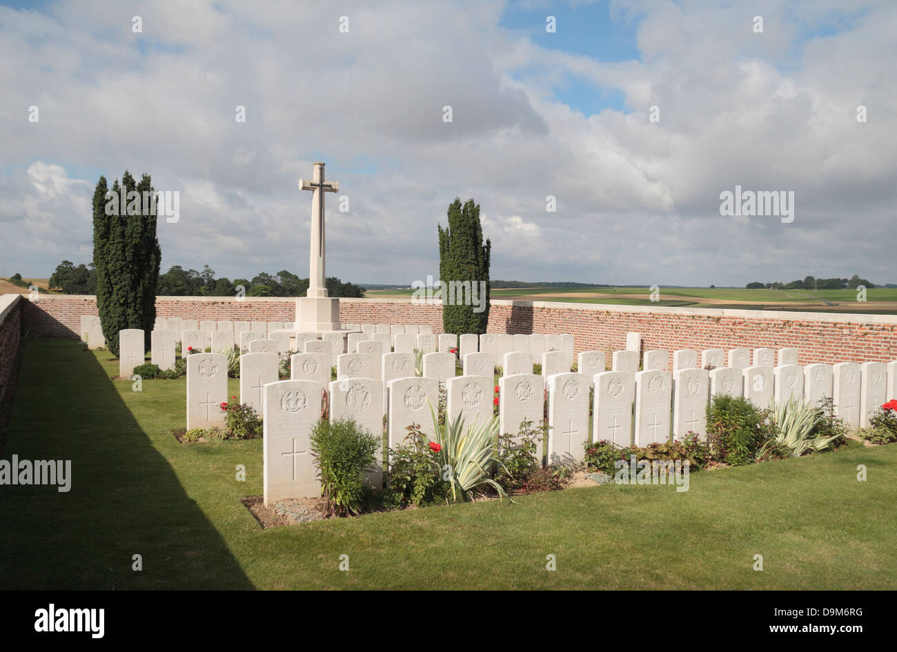 Der CWGC Rancourt Militärfriedhof, Somme, Picardie, Frankreich