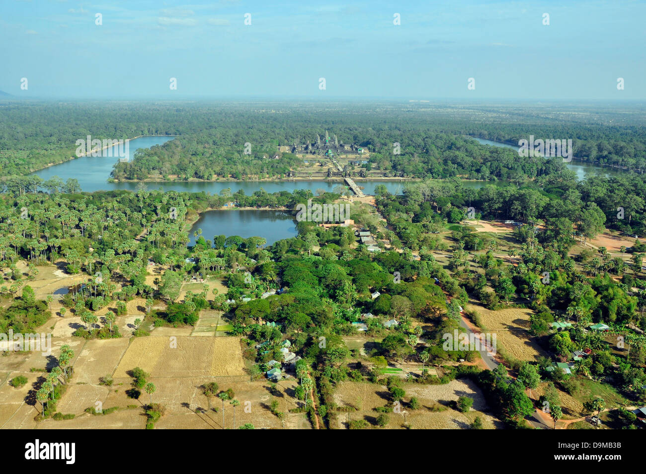 Luftaufnahme des Angkor Wat Komplex, Kambodscha Stockfoto