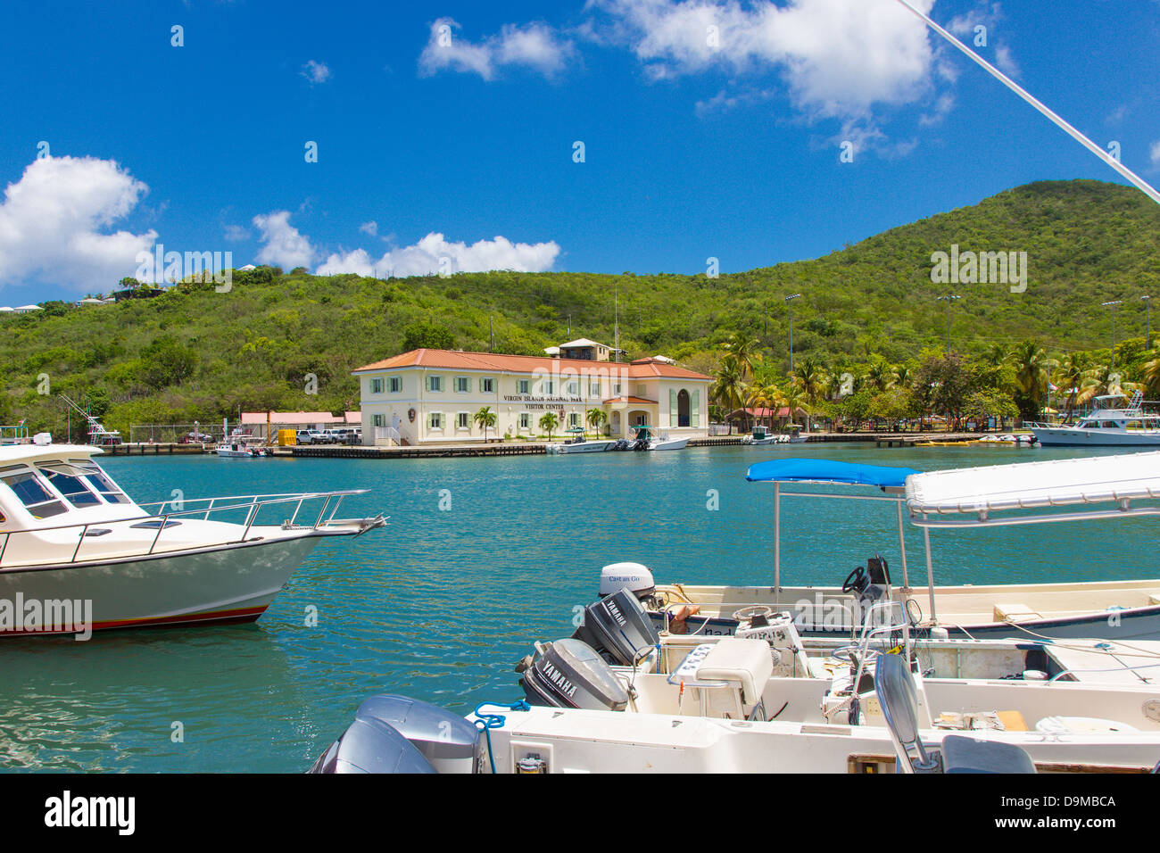 Virgin Islands Nationalpark Besucherzentrum und Hauptquartier in Cruz Bay auf der karibischen Insel St. John Stockfoto