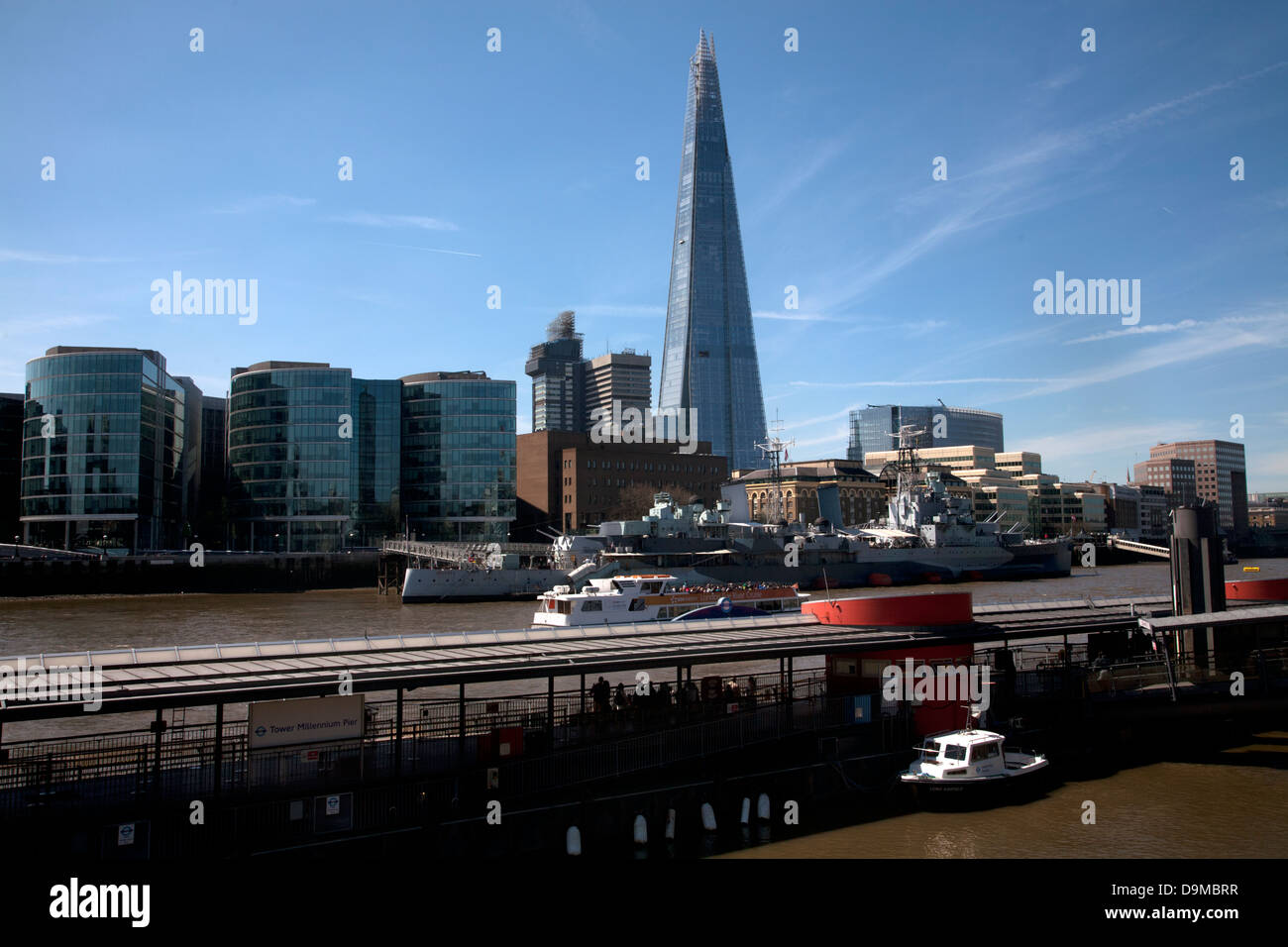 die Scherbe südlich bank Fluss Themse London england Stockfoto