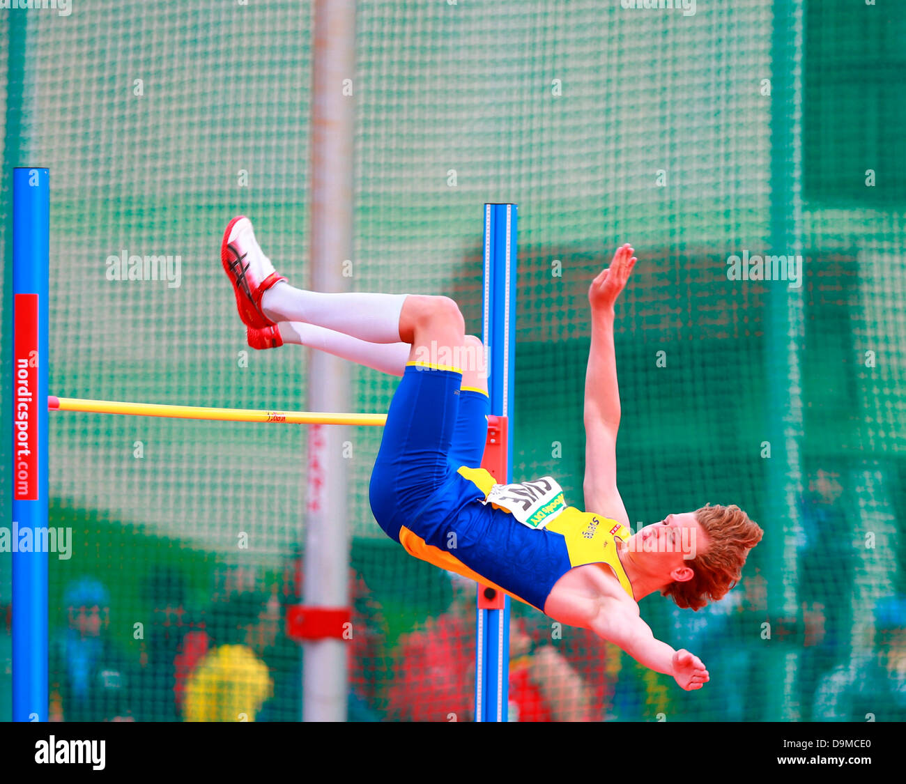 Dublin, Irland. 22. Juni 2013. Andreas Carlsson (SWE) löscht die Bar im Hochsprung bei den Europameisterschaften Team 1. Liga vom Morton Stadium, Santry. Bildnachweis: Aktion Plus Sport/Alamy Live-Nachrichten Stockfoto