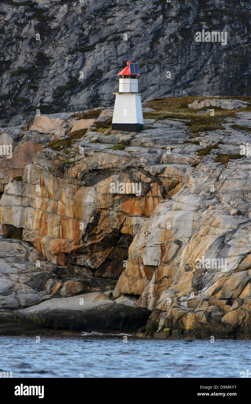 Leuchtturm in Lauvsnes in Norwegen Stockfoto