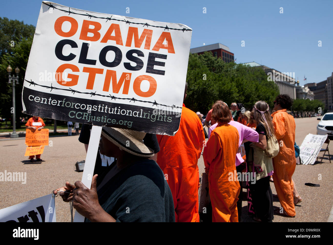Guantanamo Bay Demonstranten vor dem weißen Haus, Washington DC Stockfoto