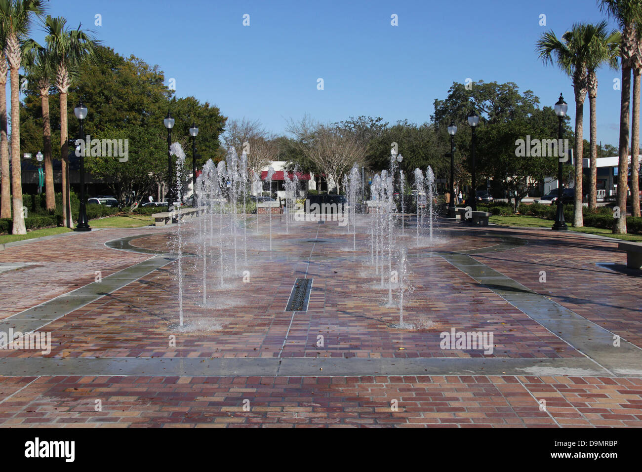 Park-Brunnen in einem Park von der Stadt von Wintergarten, Florida. Stockfoto