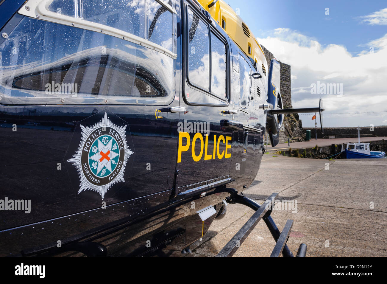 PSNI Polizei Hubschrauber Eurocopter EC-135 G-PSNI am Boden Stockfoto