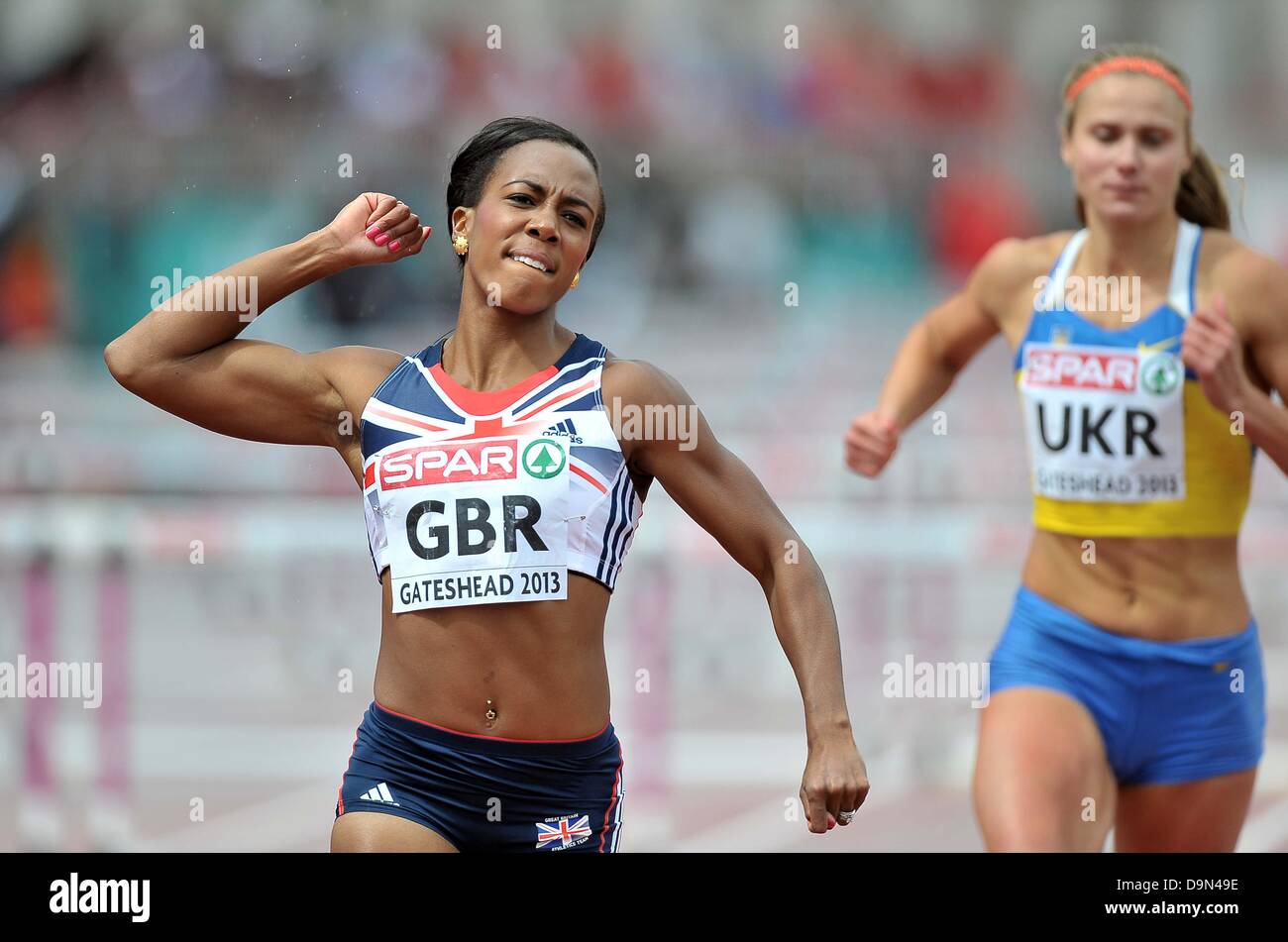 Gateshead, UK. 23. Juni 2013. Tiffany Porter (GBR). Damen 100m Hürden. Tag2. Mannschafts-Meisterschaften. Bildnachweis: Sport In Bilder/Alamy Live-Nachrichten Stockfoto