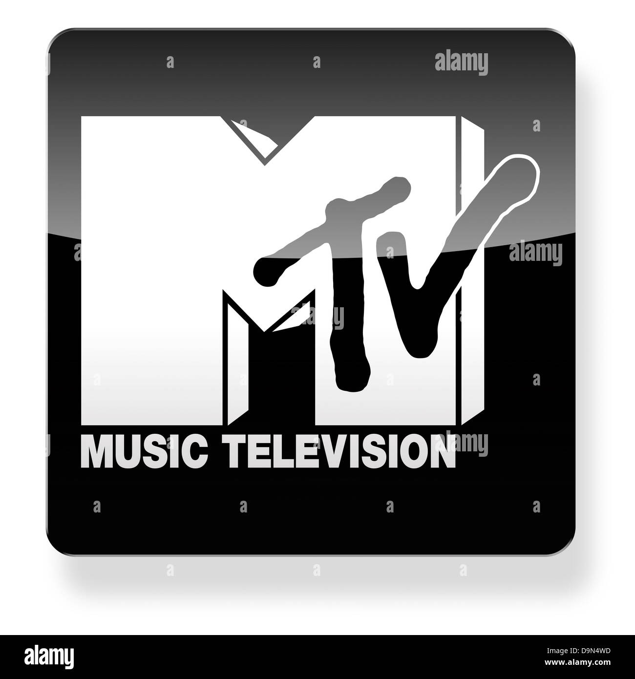 MTV Music Television-Logo als ein app-Symbol. Clipping-Pfad enthalten. Stockfoto