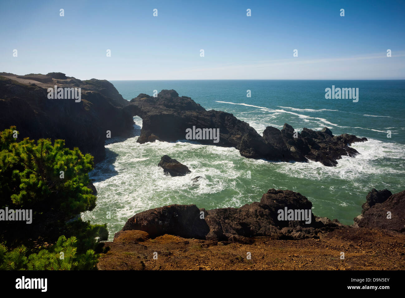 OREGON - bogenförmige Landzunge an der indischen Sands von Samuel H. Boardman State Park. Stockfoto