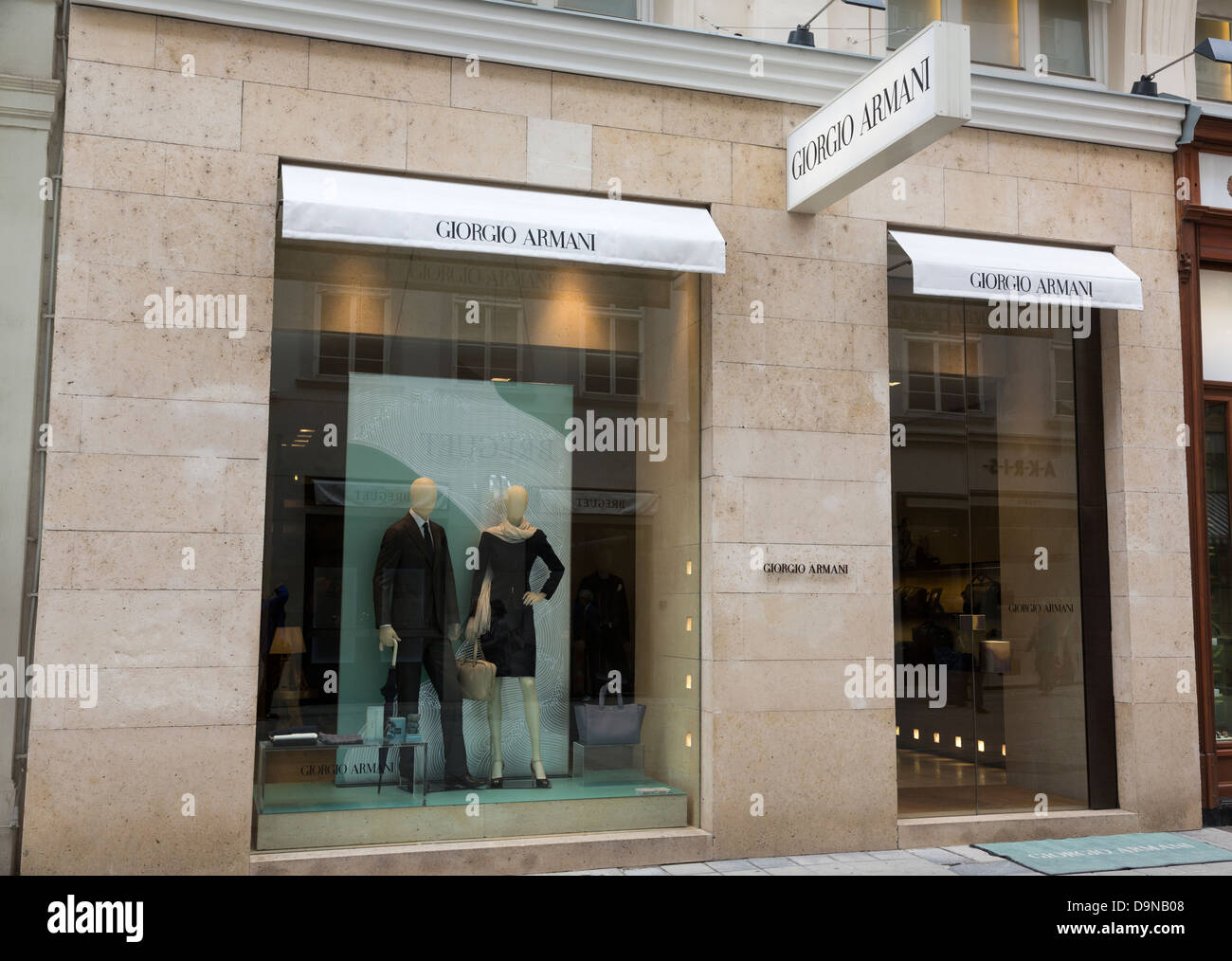 Giorgio Armani Kleidung Shop, Kohlmarkt, Wien, Österreich Stockfoto