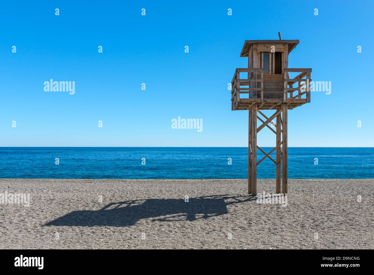 Strandwache am Strand von Calahonda Costa Tropical Andalusien Spanien Stockfoto