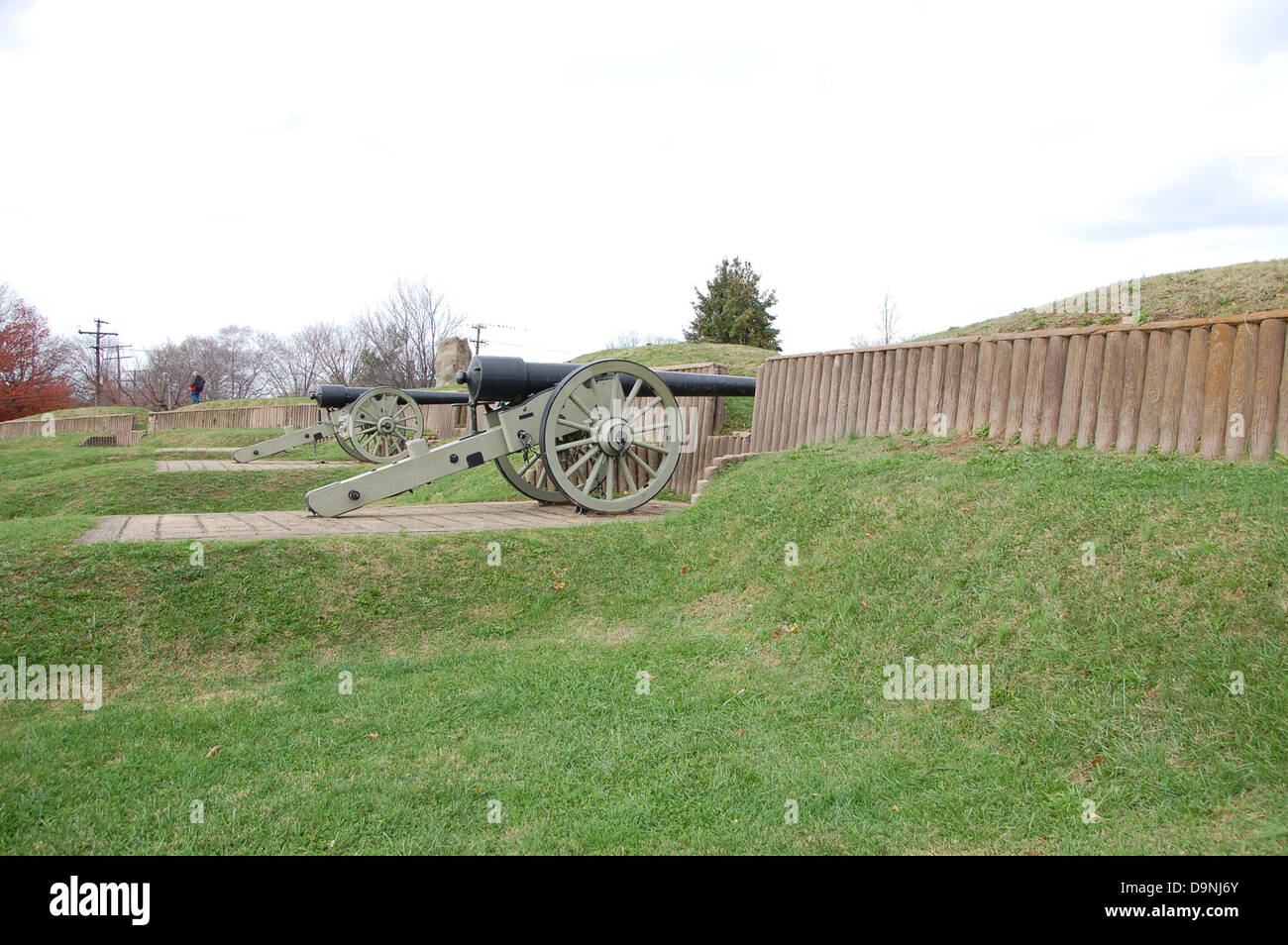 Fort Stevens in Washington, D.C., war während des Bürgerkriegs ein wichtiger Ort, um die Hauptstadt zu verteidigen. Heute dient er als Nationalpark, der Einblicke in die Militärgeschichte des Bürgerkriegs bietet. Stockfoto