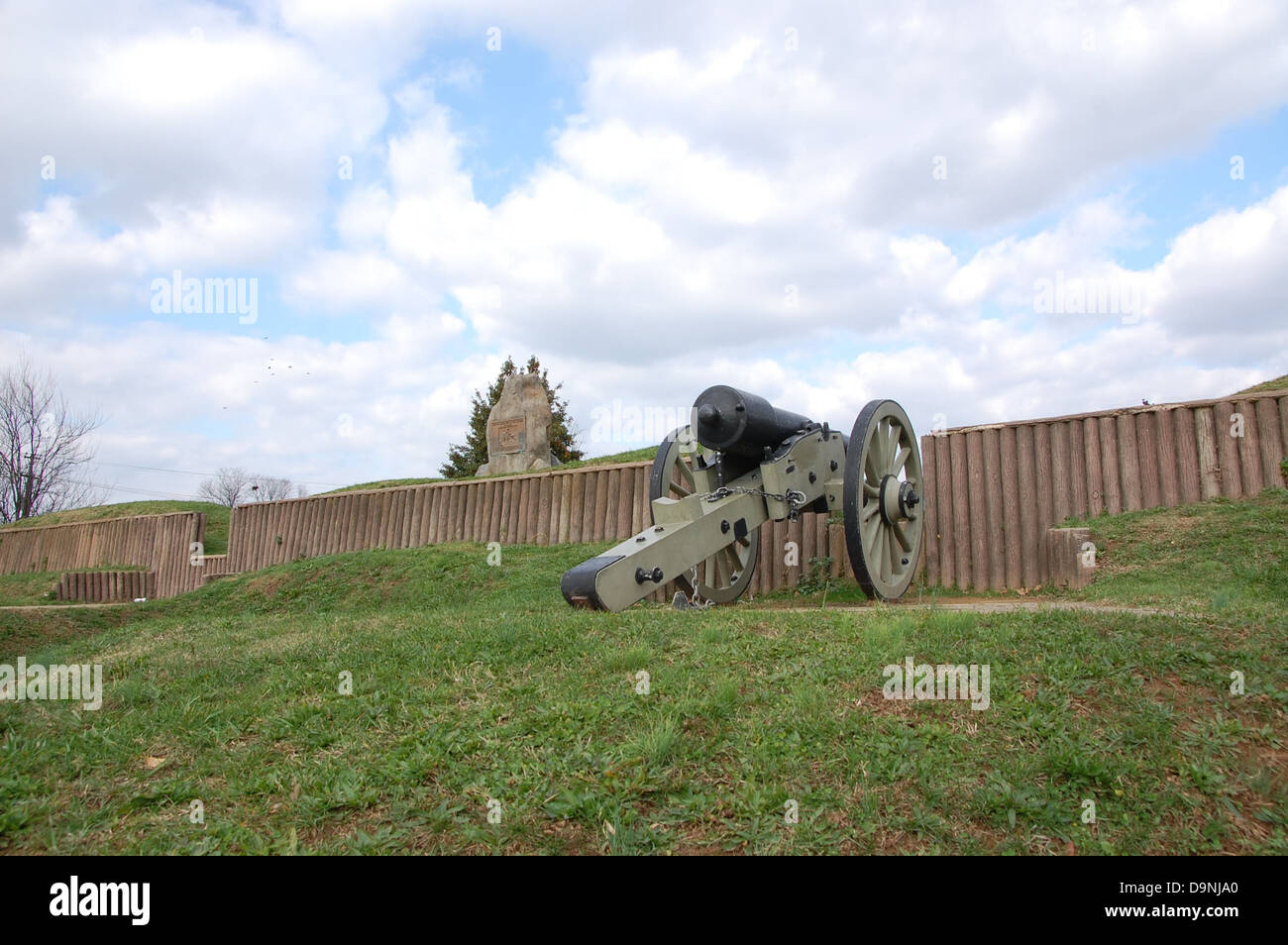 Fort Stevens, Teil der Verteidigung im Bürgerkrieg von Washington, spielte eine Schlüsselrolle bei der Verteidigung der Hauptstadt während des Bürgerkriegs. Die historische Bedeutung des Forts ist innerhalb des Nationalparksystems erhalten. Stockfoto